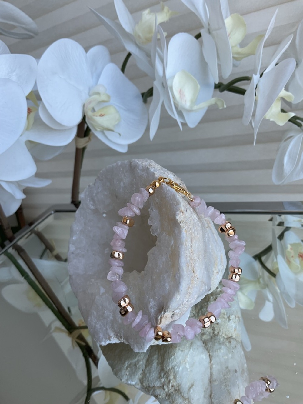Grounding Rose Quartz Bracelet - Picture 6 of 6